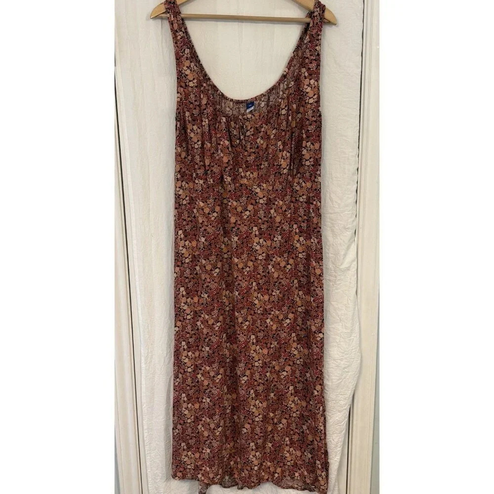 Old Navy Waist-Defined Floral Midi Dress‎ XXL Peasant Cottage Babydoll Milkmaid